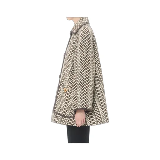 Wool Cloth Caban In Fauve Eclat Animal Print