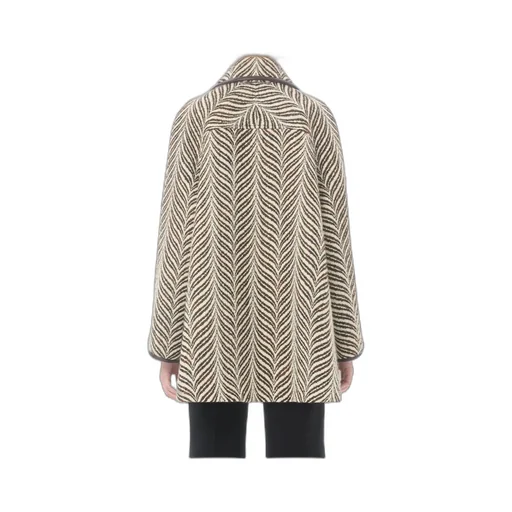 Wool Cloth Caban In Fauve Eclat Animal Print