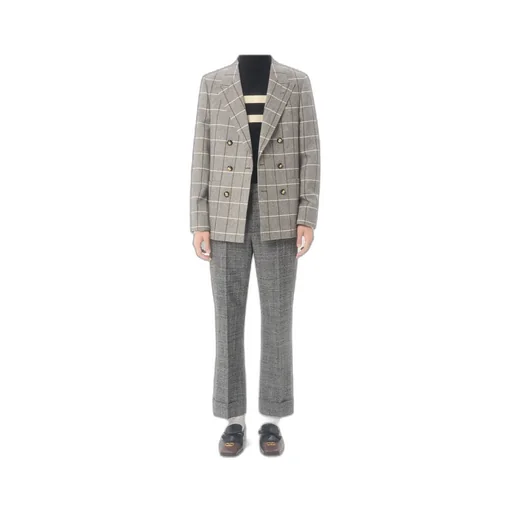 Valentino Mouliné Wool Trousers With Turn-Ups