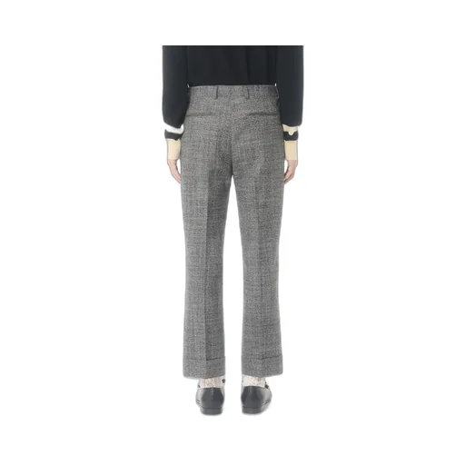 Valentino Mouliné Wool Trousers With Turn-Ups