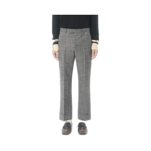 Valentino Mouliné Wool Trousers With Turn-Ups
