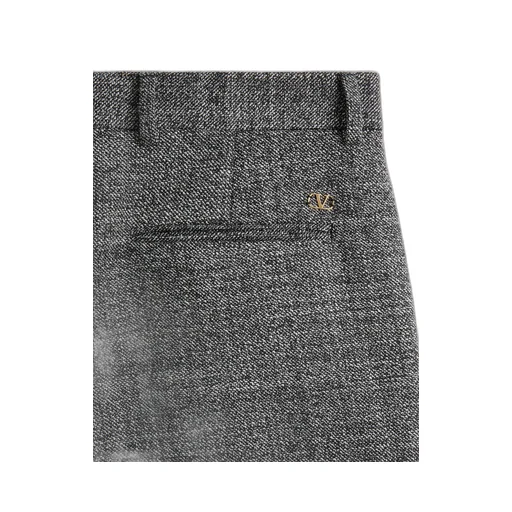 Valentino Mouliné Wool Trousers With Turn-Ups