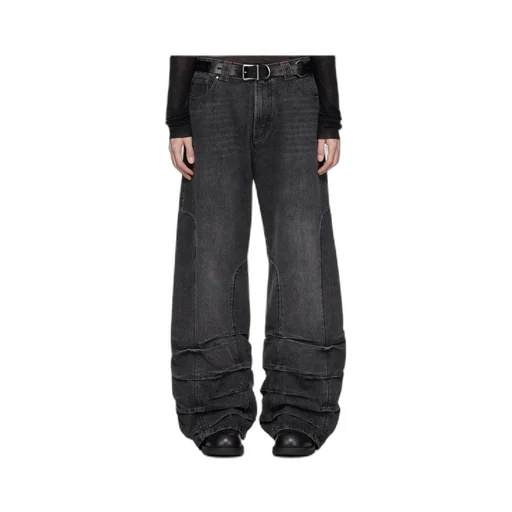 Smoke-Detailed Wide-Leg Jeans