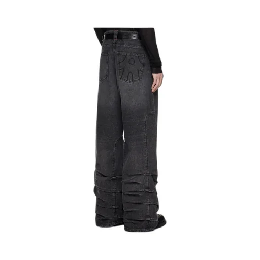 Smoke-Detailed Wide-Leg Jeans