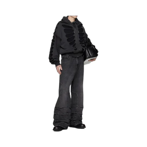 Smoke-Detailed Wide-Leg Jeans