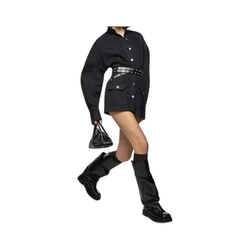The Attico Button-Up Denim Mini Dress