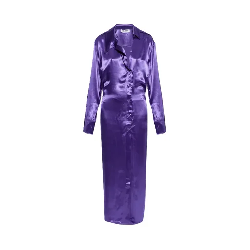 The Attico Satin Buttoned Shirt Dress