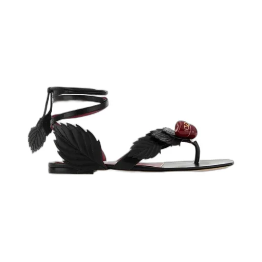 Valentino	Vlogo Signature Leaf Patterned Sandals