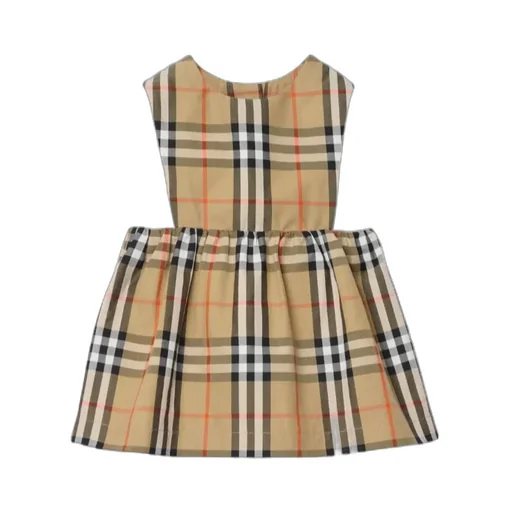 Burberry Kids Checked Logo Embroidered Dress Body Set