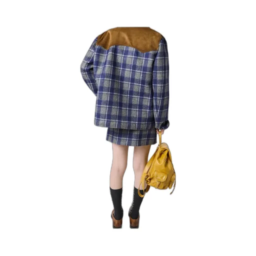Miu Miu Zip-Up Checked Jacket