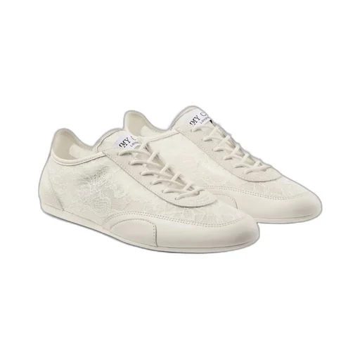 Latte Leather Mix And Jimmy Choo Lace Low Top Trainers