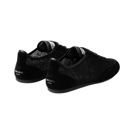 Black Leather Mix And Jimmy Choo Lace Low Top Trainers