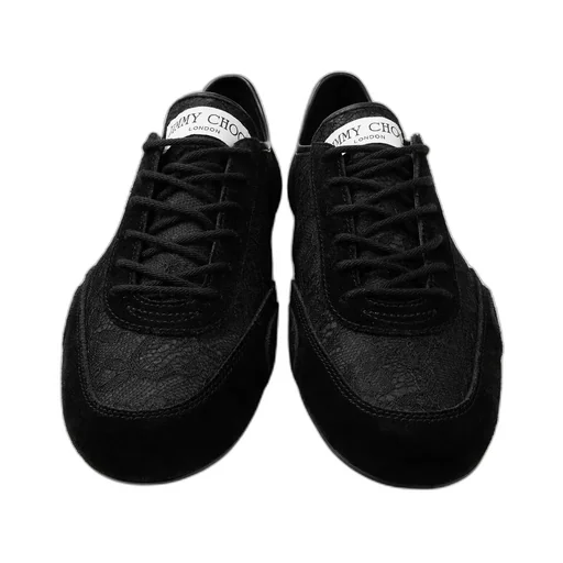Black Leather Mix And Jimmy Choo Lace Low Top Trainers