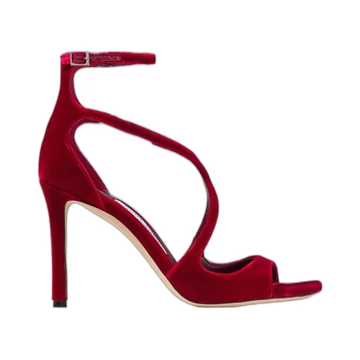 Ruby Red Velvet Sandals