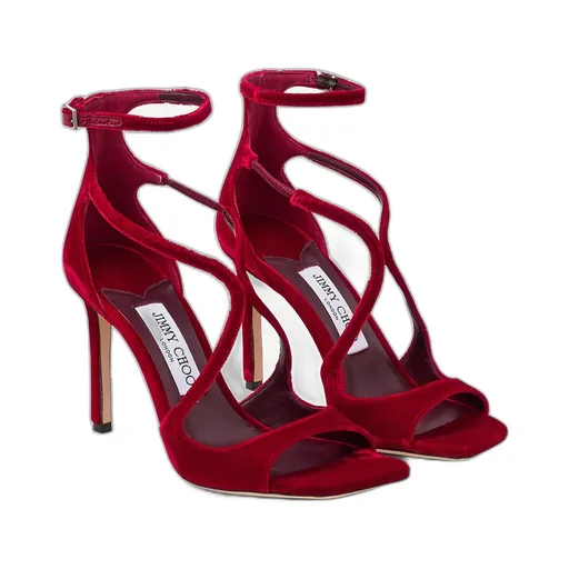 Ruby Red Velvet Sandals