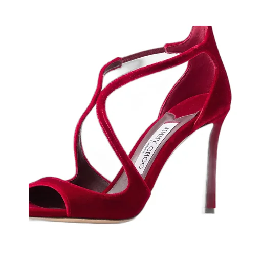 Ruby Red Velvet Sandals