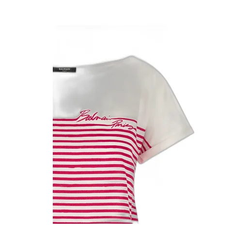 Balmain Mariniere Cropped T-Shirt