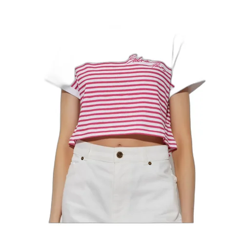 Balmain Mariniere Cropped T-Shirt