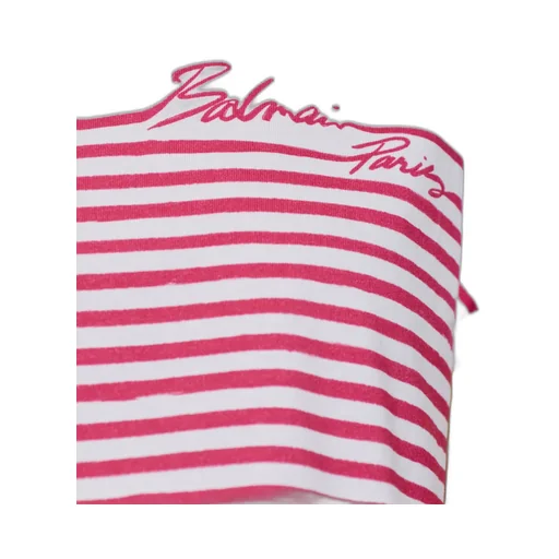 Balmain Mariniere Cropped T-Shirt