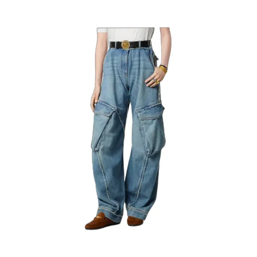 Versace Logo-Rise Cargo Jeans