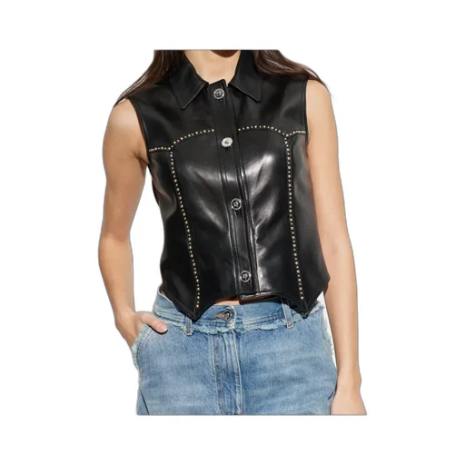 Versace Stud-Embellished Button-Up Gilet