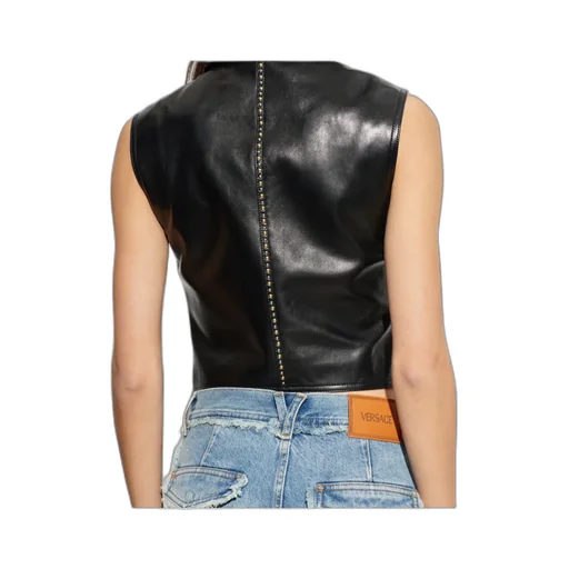 Versace Stud-Embellished Button-Up Gilet