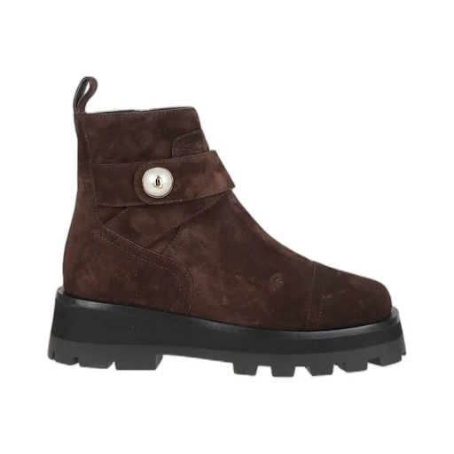 Buckle Calf Suede Boots