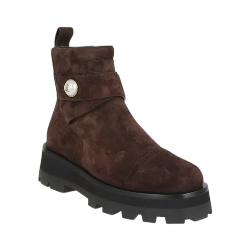 Buckle Calf Suede Boots