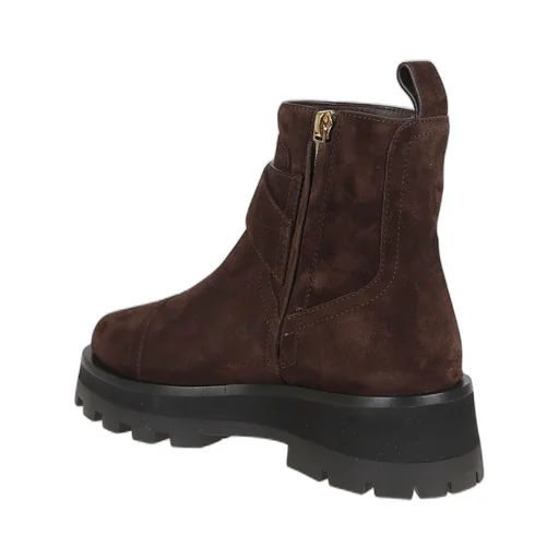 Buckle Calf Suede Boots