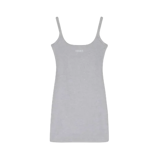 Versace Logo Embroidered Ribbed Mini Dress