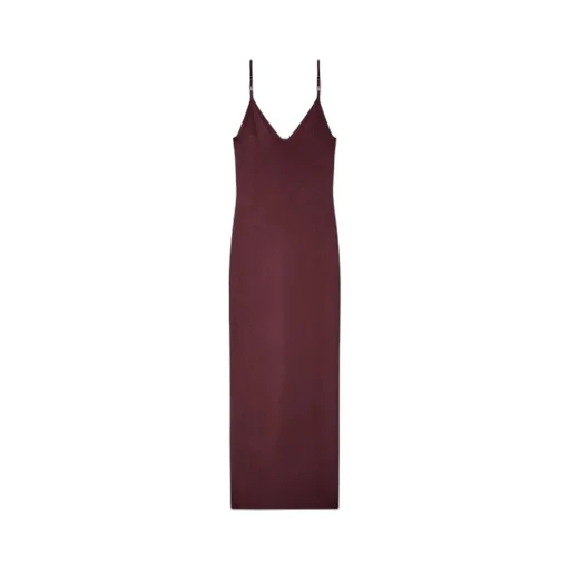 Versace Safety-Pin Suspender Ribbed Midi Dress