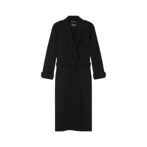 Versace Double Breasted Belted Coat