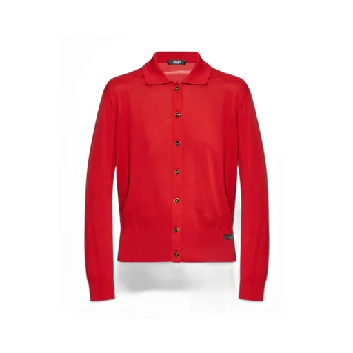 Versace Logo-Patch Polo Cardigan