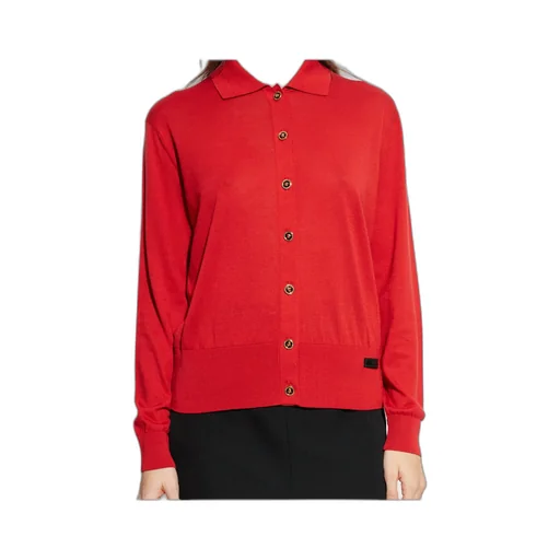 Versace Logo-Patch Polo Cardigan