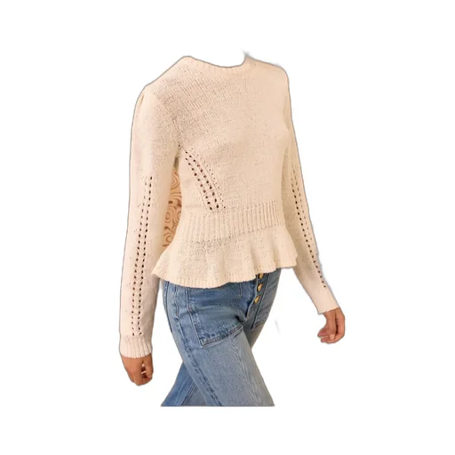 Peplum Puff-Sleeve Sweater
