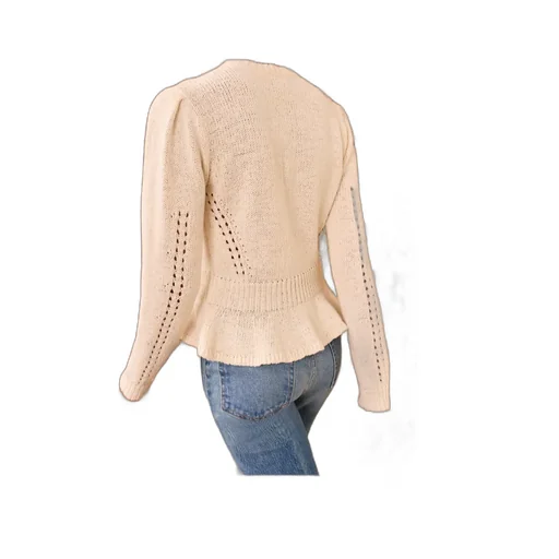 Peplum Puff-Sleeve Sweater