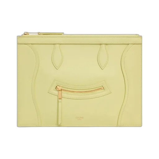 Medium Pouch In Glossy Calfskin
