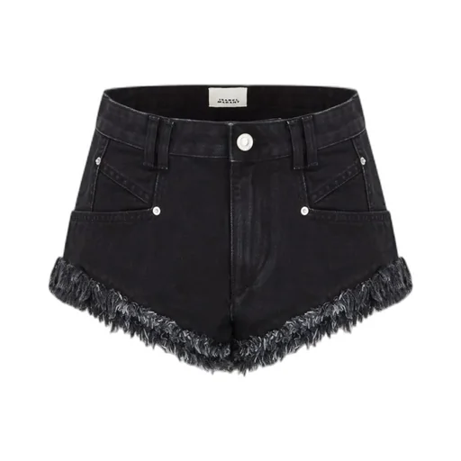 Eneidala Frayed-Hem Denim Short