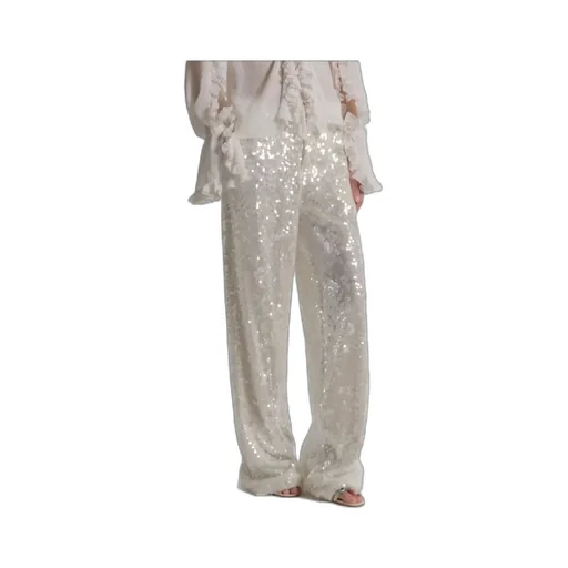 Alberta Ferretti Straight-Leg Sequin Embellished Trousers