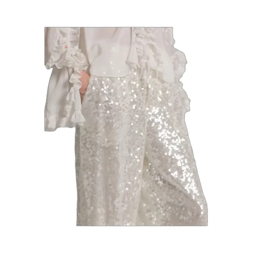 Alberta Ferretti Straight-Leg Sequin Embellished Trousers