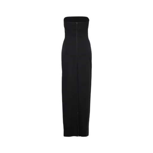 Balmain Buckle Embellished Strapless Maxi Dress