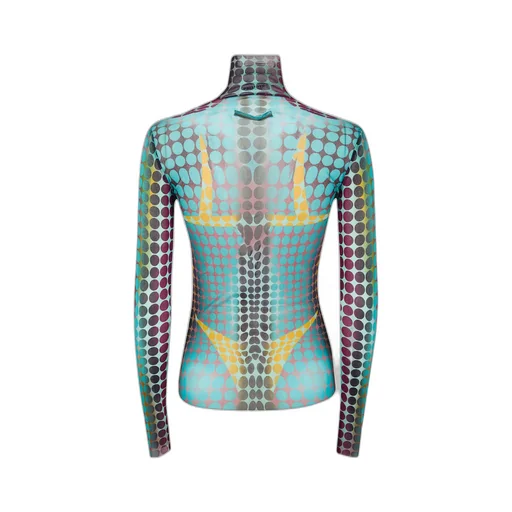 High-Neck Dots-Print Top