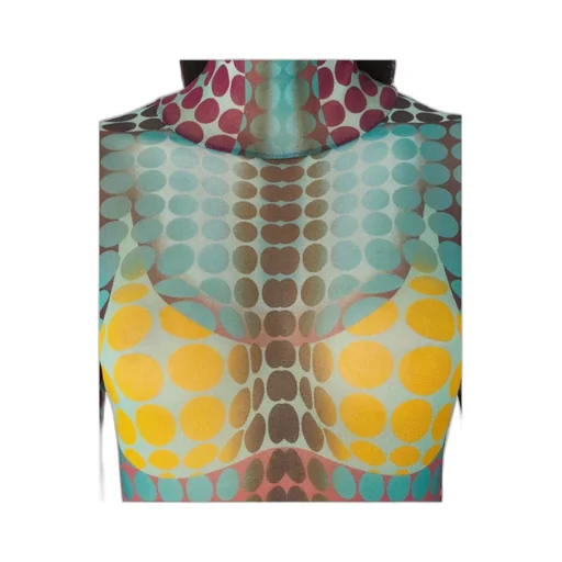 High-Neck Dots-Print Top