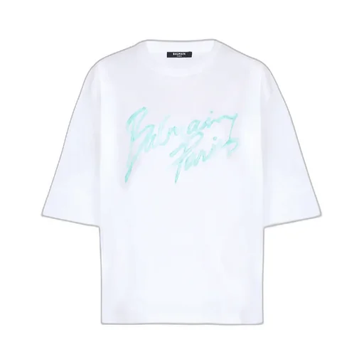 Balmain Logo Brush Print Boxy T-Shirt