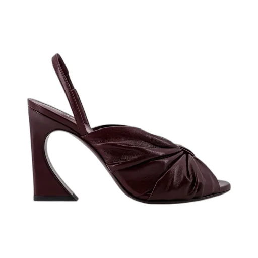 Fendi Gathered Detail Slingback Sandals