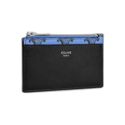 Zipped Card Holder In Triomphe Canvas And Lambskin