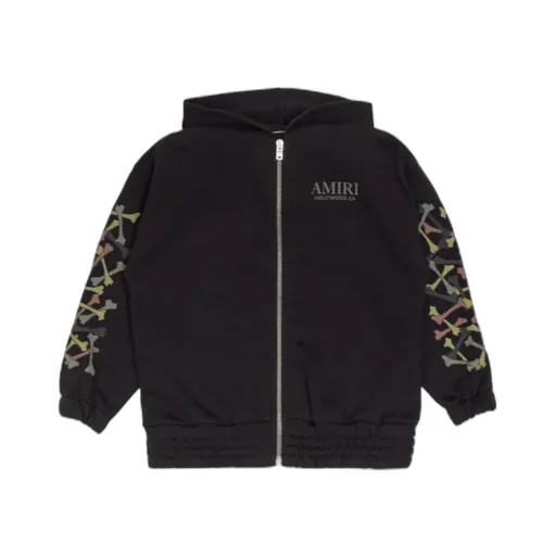 Bones Print Zip Hoodie