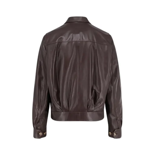 Patch-Pockets Leather Jacket