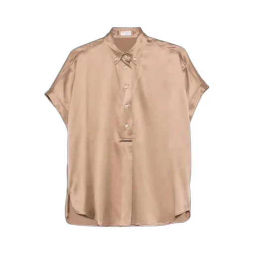 Brunello Cucinelli Short-Sleeved Buttoned Blouse