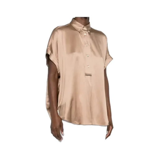 Brunello Cucinelli Short-Sleeved Buttoned Blouse